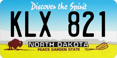 ND license plate KLX821