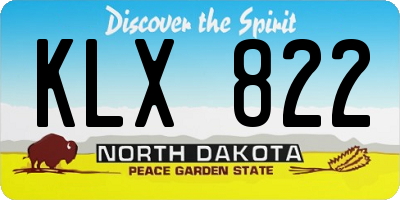 ND license plate KLX822