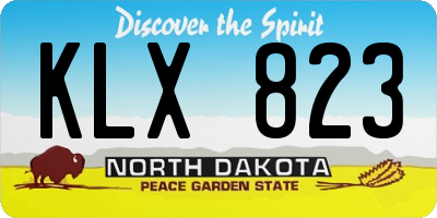 ND license plate KLX823