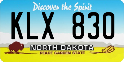 ND license plate KLX830