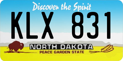 ND license plate KLX831