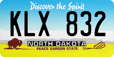 ND license plate KLX832