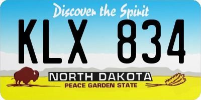ND license plate KLX834