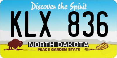 ND license plate KLX836