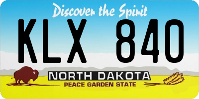 ND license plate KLX840