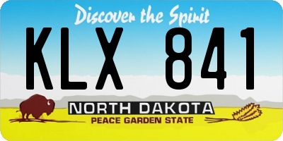 ND license plate KLX841