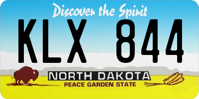 ND license plate KLX844