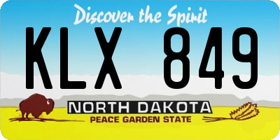 ND license plate KLX849