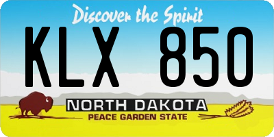 ND license plate KLX850