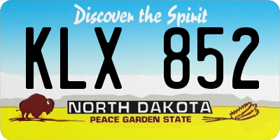 ND license plate KLX852