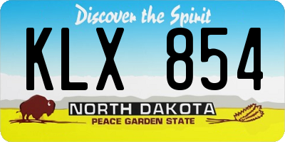 ND license plate KLX854