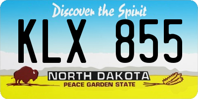 ND license plate KLX855