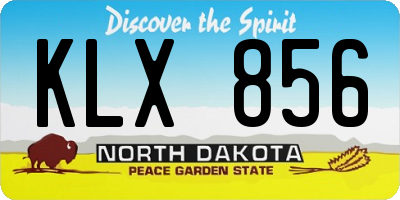 ND license plate KLX856