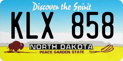 ND license plate KLX858