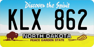 ND license plate KLX862