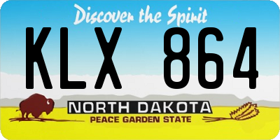 ND license plate KLX864