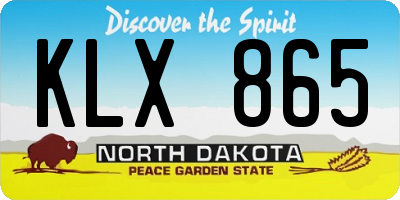 ND license plate KLX865