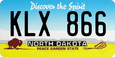 ND license plate KLX866