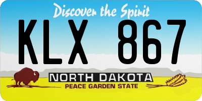 ND license plate KLX867