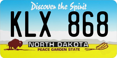 ND license plate KLX868