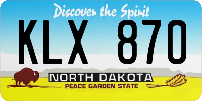 ND license plate KLX870