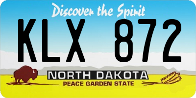 ND license plate KLX872
