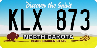 ND license plate KLX873