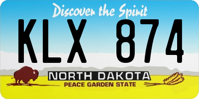 ND license plate KLX874