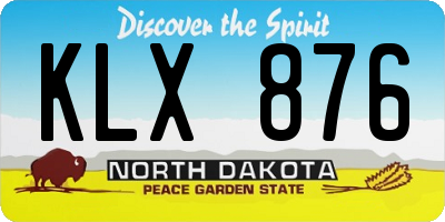 ND license plate KLX876