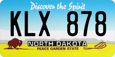 ND license plate KLX878