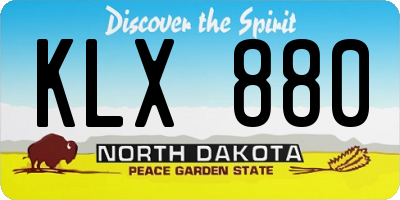 ND license plate KLX880
