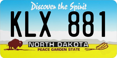 ND license plate KLX881