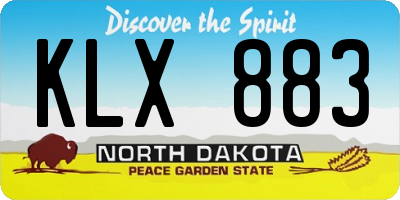 ND license plate KLX883