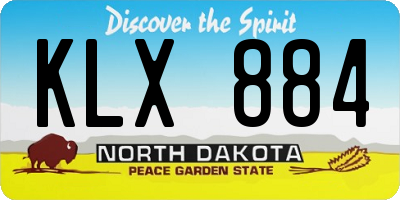 ND license plate KLX884