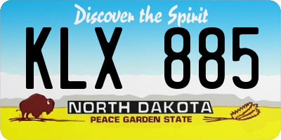 ND license plate KLX885