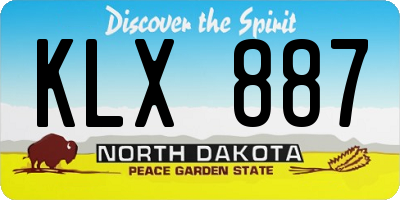 ND license plate KLX887