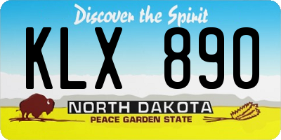 ND license plate KLX890