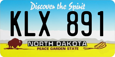 ND license plate KLX891