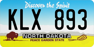 ND license plate KLX893