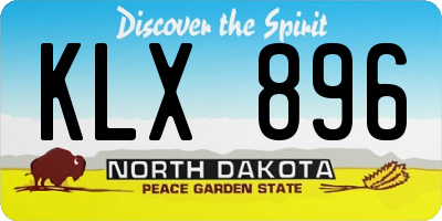 ND license plate KLX896