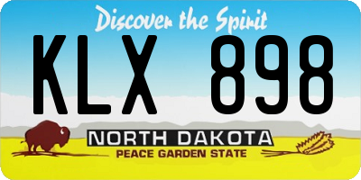ND license plate KLX898