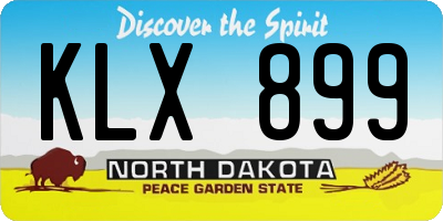 ND license plate KLX899