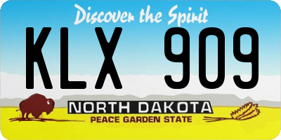 ND license plate KLX909
