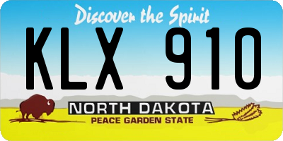 ND license plate KLX910