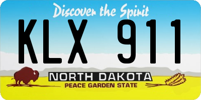 ND license plate KLX911