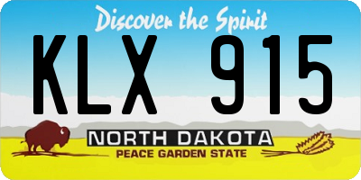 ND license plate KLX915