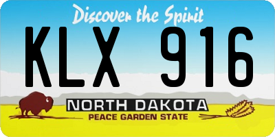 ND license plate KLX916