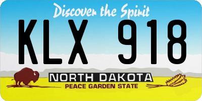 ND license plate KLX918