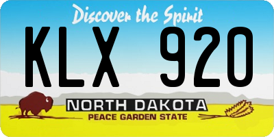 ND license plate KLX920