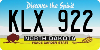 ND license plate KLX922